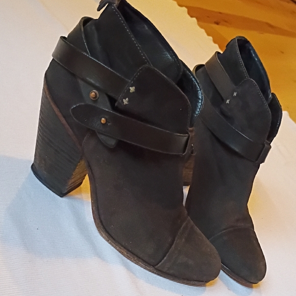 rag & bone Black Suade Ankle Booties - Picture 1 of 9